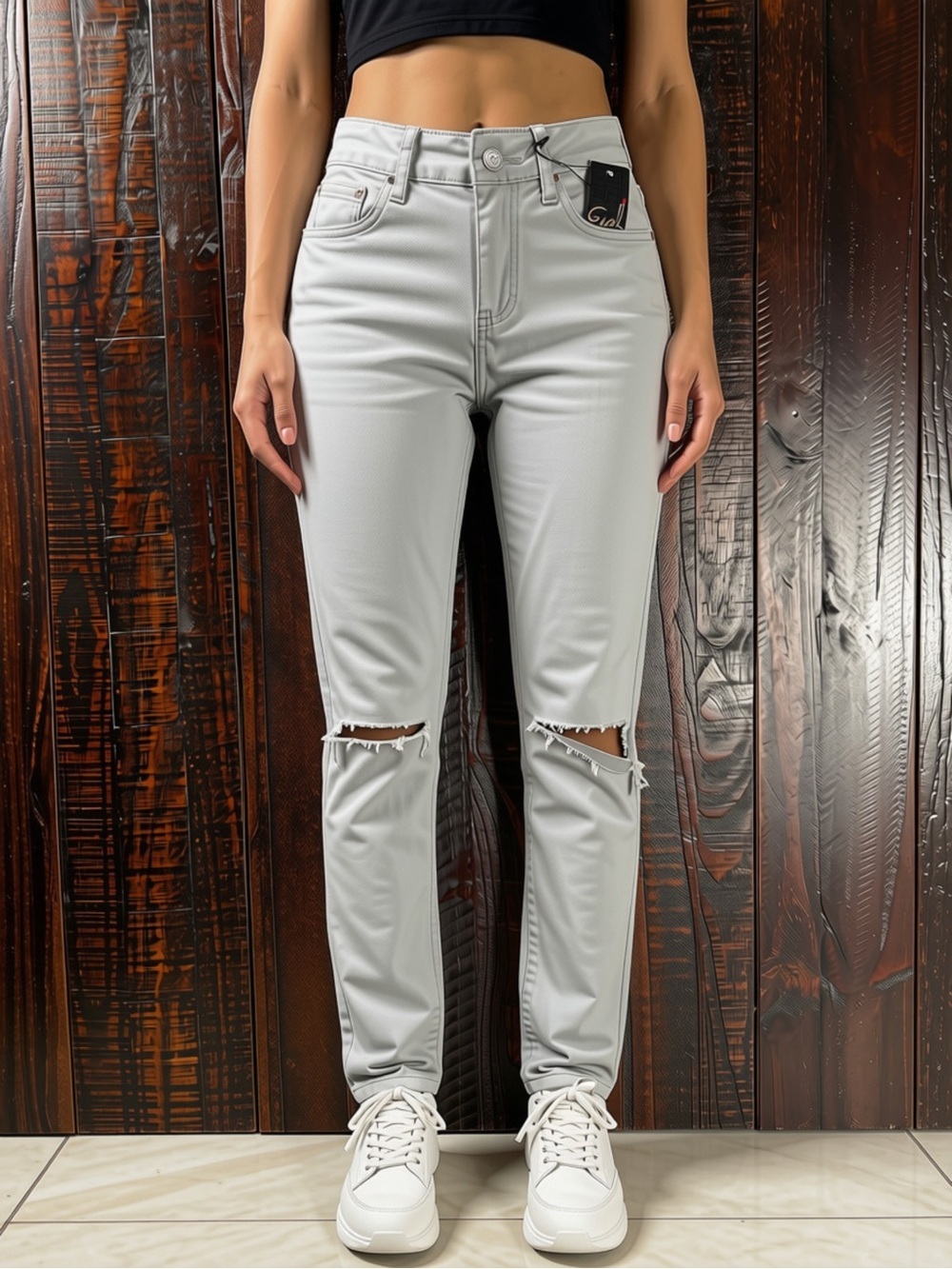 Earl Jeans Dovegrey Ripped Knee Skinny Y2K Jeans 2